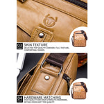 BUFF CAPTAIN 053 Borsa a tracolla in pelle da uomo Borsa a tracolla di grande capacità in pelle bovina di primo strato, specifica:, Large (Yellow Brown), Small (Yellow Brown), Large (Black), Small (Black), Large (Dark Brown), Small (Dark Brown)