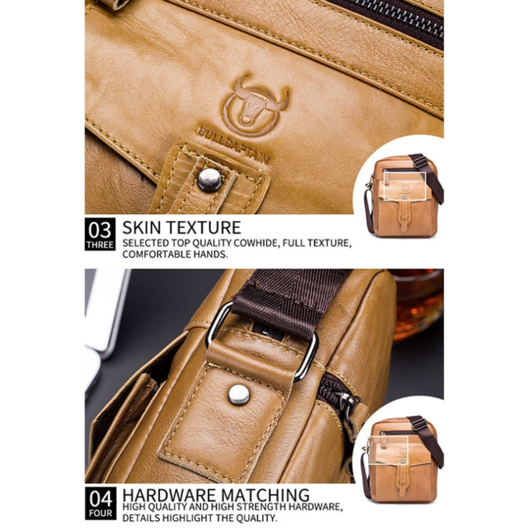 BUFF CAPTAIN 053 Borsa a tracolla in pelle da uomo Borsa a tracolla di grande capacità in pelle bovina di primo strato, specifica:, Large (Yellow Brown), Small (Yellow Brown), Large (Black), Small (Black), Large (Dark Brown), Small (Dark Brown)