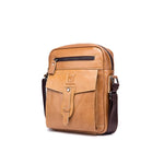 BUFF CAPTAIN 053 Borsa a tracolla in pelle da uomo Borsa a tracolla di grande capacità in pelle bovina di primo strato, specifica:, Large (Yellow Brown), Small (Yellow Brown), Large (Black), Small (Black), Large (Dark Brown), Small (Dark Brown)
