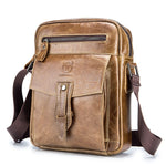 BUFF CAPTAIN 053 Borsa a tracolla in pelle da uomo Borsa a tracolla di grande capacità in pelle bovina di primo strato, specifica:, Large (Yellow Brown), Small (Yellow Brown), Large (Black), Small (Black), Large (Dark Brown), Small (Dark Brown)