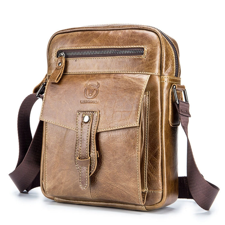 BUFF CAPTAIN 053 Borsa a tracolla in pelle da uomo Borsa a tracolla di grande capacità in pelle bovina di primo strato, specifica:, Large (Yellow Brown), Small (Yellow Brown), Large (Black), Small (Black), Large (Dark Brown), Small (Dark Brown)