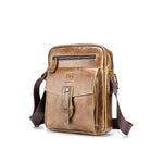 BUFF CAPTAIN 053 Borsa a tracolla in pelle da uomo Borsa a tracolla di grande capacità in pelle bovina di primo strato, specifica:, Large (Yellow Brown), Small (Yellow Brown), Large (Black), Small (Black), Large (Dark Brown), Small (Dark Brown)