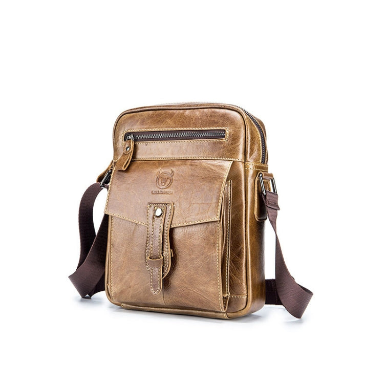 BUFF CAPTAIN 053 Borsa a tracolla in pelle da uomo Borsa a tracolla di grande capacità in pelle bovina di primo strato, specifica:, Large (Yellow Brown), Small (Yellow Brown), Large (Black), Small (Black), Large (Dark Brown), Small (Dark Brown)