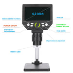 Microscopio digitale HD 10MP con display LCD 4,3" e LED