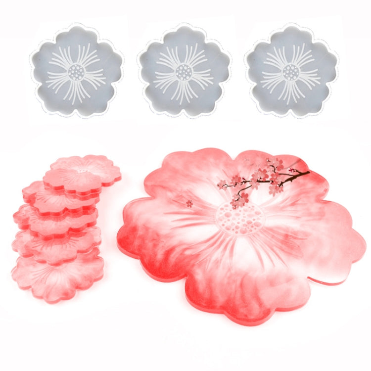 Stampo in silicone per tazza di fiori Set di stampi in cristallo fai-da-te con petalo per frutta a forma di goccia, 1 Big + 5 Small Flowers Set, 1 Big + 3 Small Flowers Set, Big Flowers