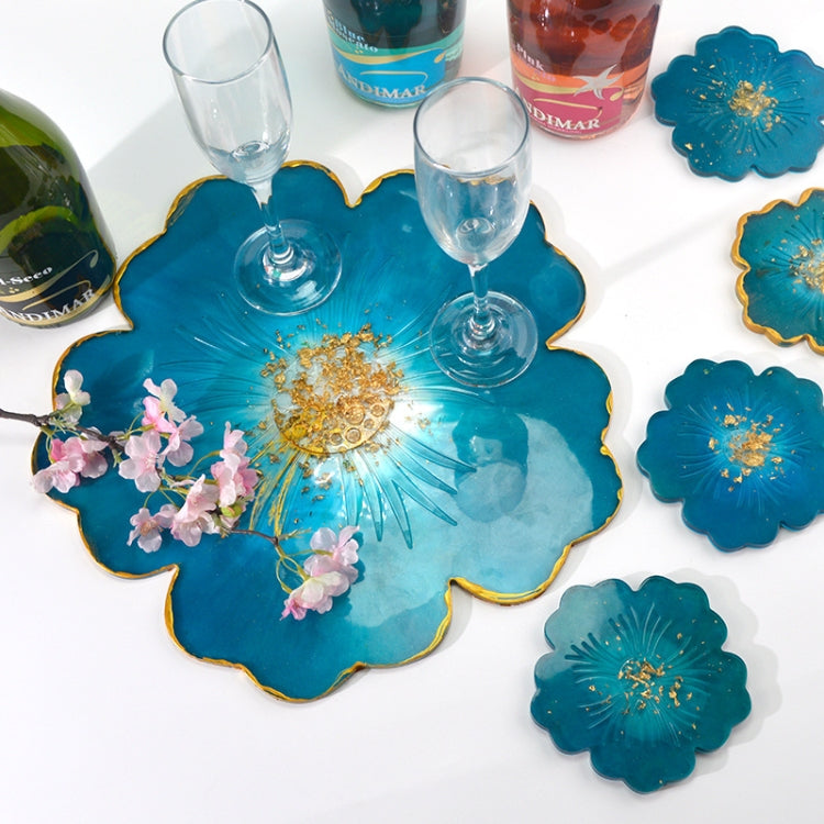 Stampo in silicone per tazza di fiori Set di stampi in cristallo fai-da-te con petalo per frutta a forma di goccia, 1 Big + 5 Small Flowers Set, 1 Big + 3 Small Flowers Set, Big Flowers