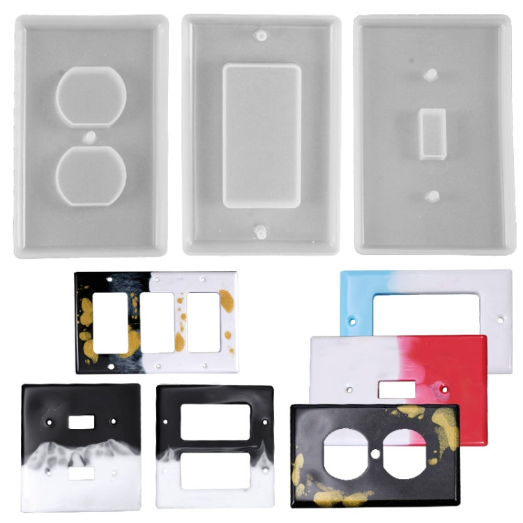 3 pz cristallo epossidico specchio presa porosa pulsante linea dati interruttore pannello stampo in silicone, Style One, Style Two, Style Three, Style Four, Style Five, Style Six