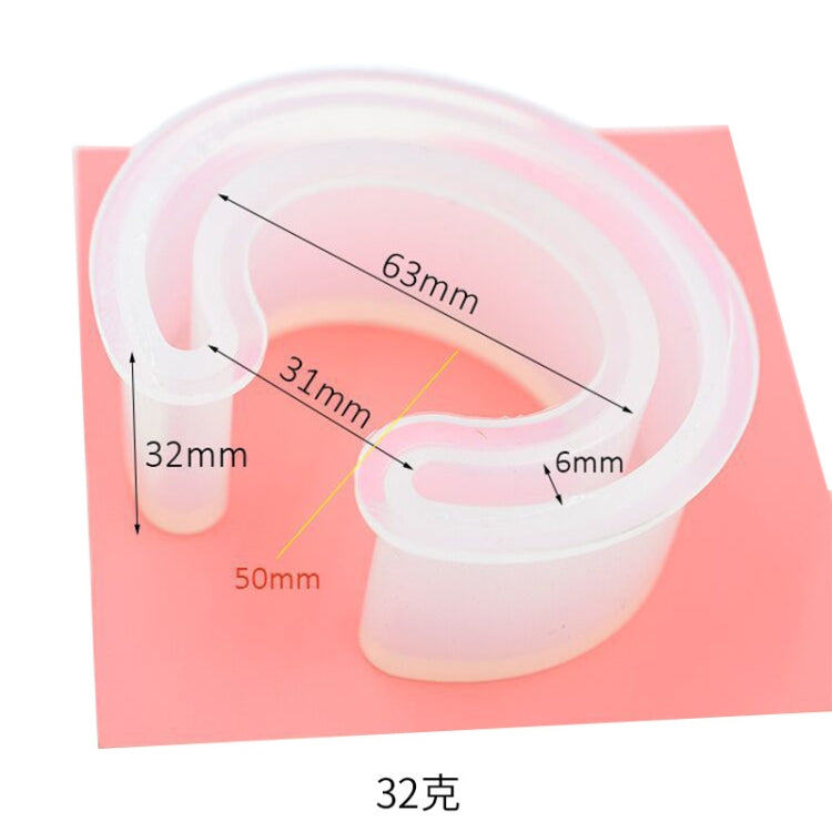 Stampo in silicone epossidico di cristallo fai-da-te stampo a mezza apertura per bracciale tipo C da 3 pezzi, MD1005