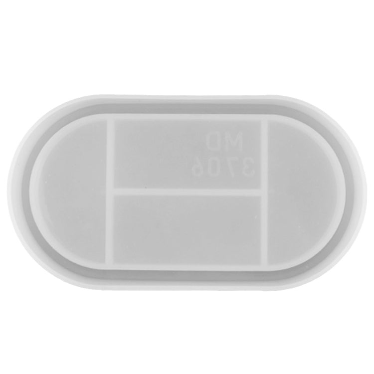 Stampo in silicone per piatto ovale da 2 pezzi Stampo per scatola di immagazzinaggio di colla di cristallo fai-da-te, MD3706