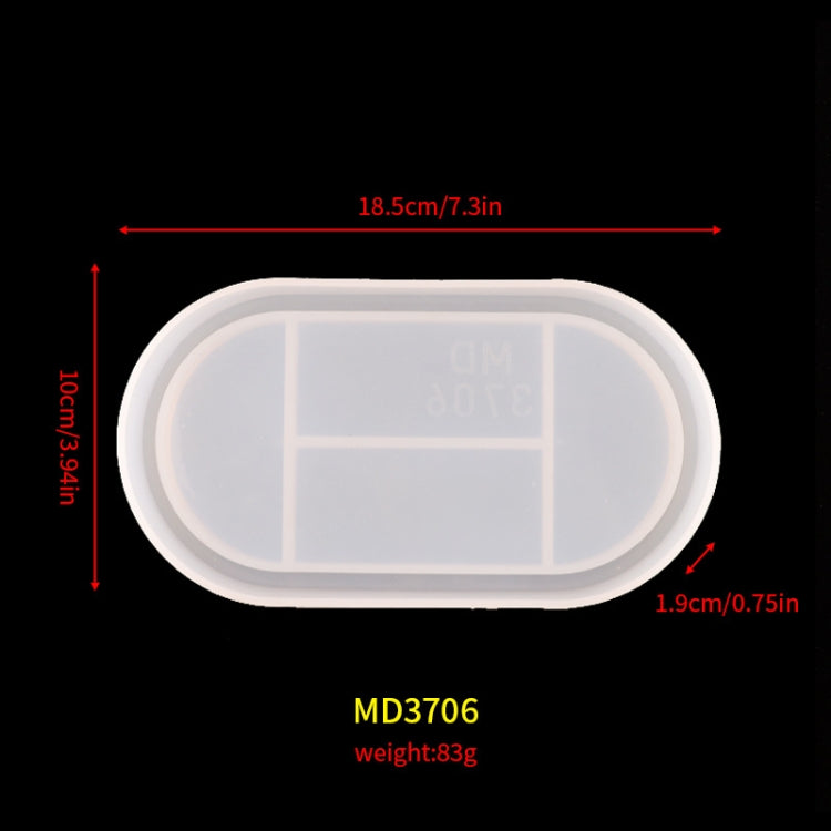 Stampo in silicone per piatto ovale da 2 pezzi Stampo per scatola di immagazzinaggio di colla di cristallo fai-da-te, MD3706
