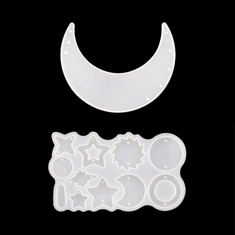 DIY Windbell Stampo epossidico Moon Pendant Wind Bell Hanging Set Stampo, Stile:, MD3535 + MD3536, MD3535 + MD3536 + Fish Line