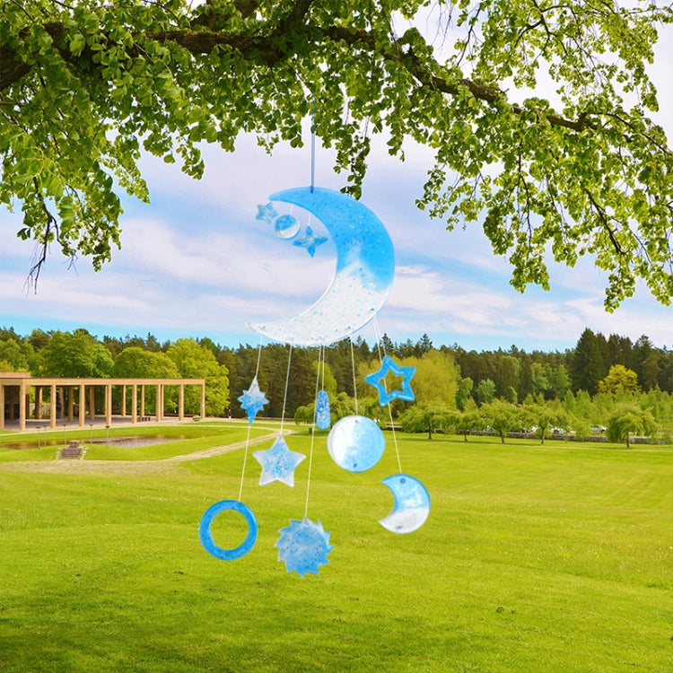 DIY Windbell Stampo epossidico Moon Pendant Wind Bell Hanging Set Stampo, Stile:, MD3535 + MD3536, MD3535 + MD3536 + Fish Line