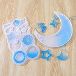 DIY Windbell Stampo epossidico Moon Pendant Wind Bell Hanging Set Stampo, Stile:, MD3535 + MD3536, MD3535 + MD3536 + Fish Line