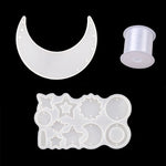 DIY Windbell Stampo epossidico Moon Pendant Wind Bell Hanging Set Stampo, Stile:, MD3535 + MD3536, MD3535 + MD3536 + Fish Line
