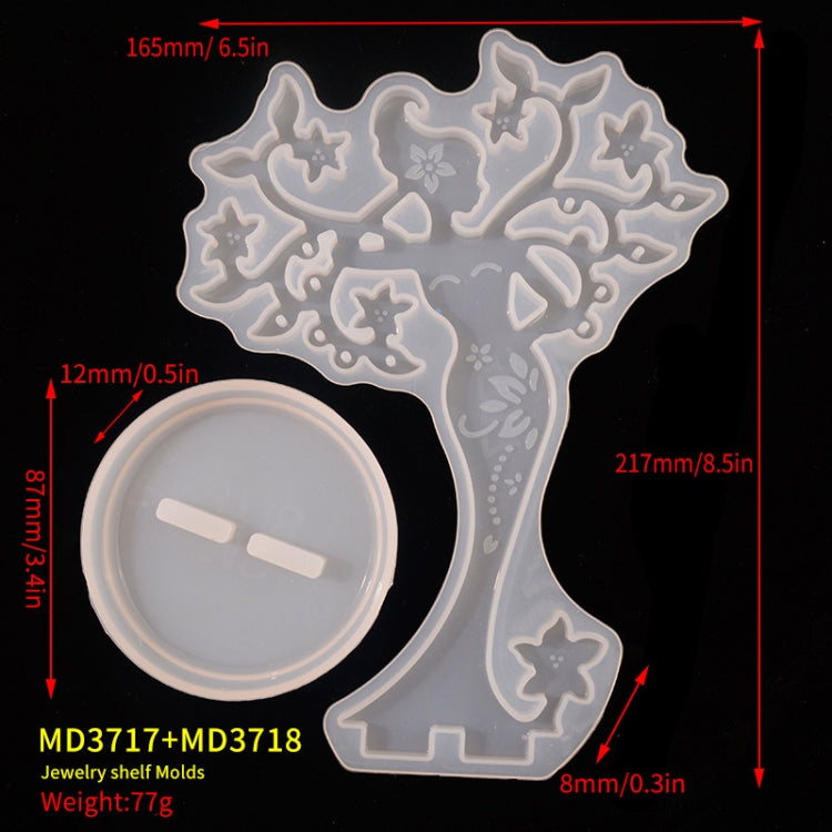 Stampo per scaffali per gioielli da 2 pezzi Stampo epossidico per ornamenti fai-da-te, MD3717+MD3718