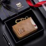 BUFF CAPTAIN 474 Portamonete multifunzionale in pelle Porta chiavi anti-spazzola da appendere alla vita, Blue, Black, Yellow Brown, Brown, Yellow Brown Gift Box, Black Gift Box, Brown Gift Box, Blue Gift Box