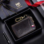 BUFF CAPTAIN 474 Portamonete multifunzionale in pelle Porta chiavi anti-spazzola da appendere alla vita, Blue, Black, Yellow Brown, Brown, Yellow Brown Gift Box, Black Gift Box, Brown Gift Box, Blue Gift Box