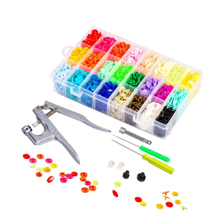 Strumento per l'installazione di pinze a pressione manuale per bottoni per vestiti per bambini in plastica colorata, 24 Color 240 Sets T5 Snap Button+Tool, 24 Color 360 Sets T5 Snap Button+Tool