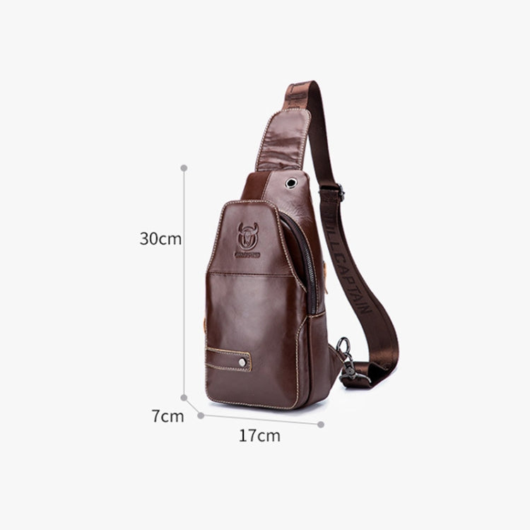 BUFF CAPTAIN 087 Borsa a tracolla da uomo in pelle Borsa da petto sportiva in pelle bovina di primo strato