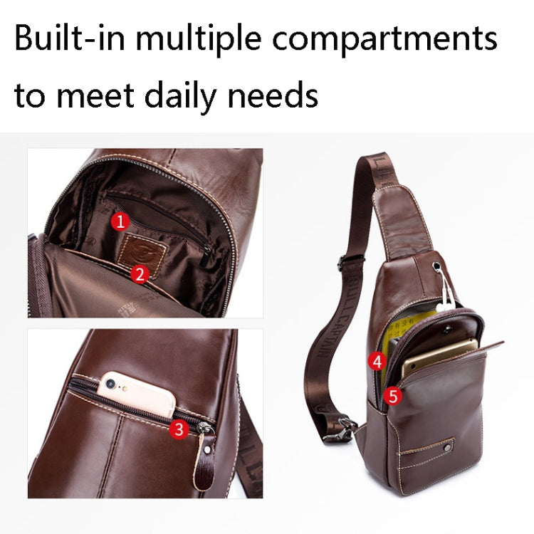 BUFF CAPTAIN 087 Borsa a tracolla da uomo in pelle Borsa da petto sportiva in pelle bovina di primo strato