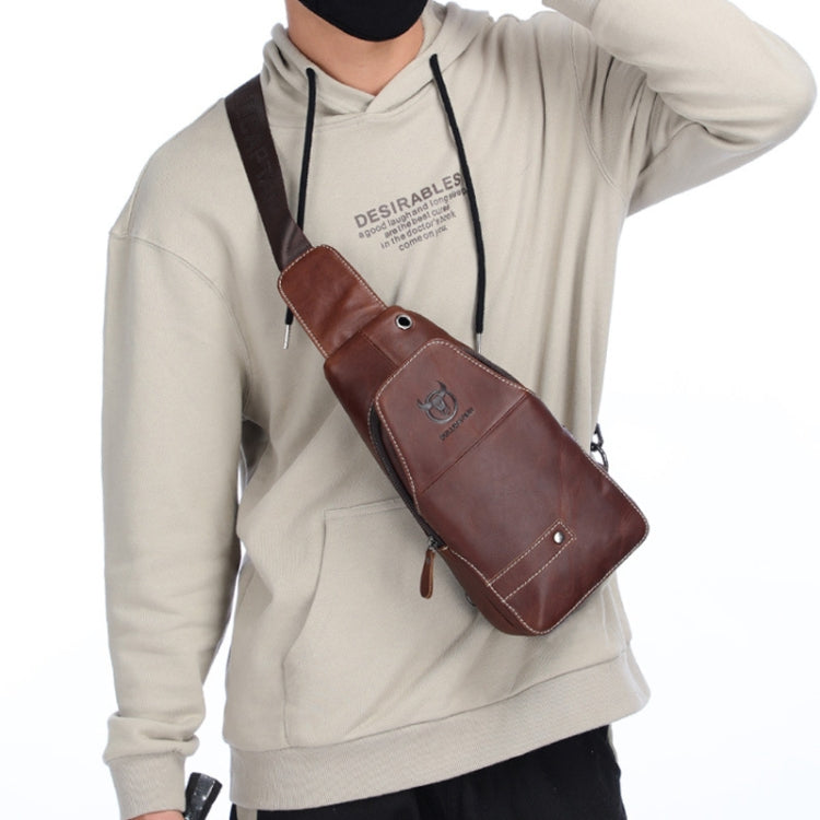 BUFF CAPTAIN 087 Borsa a tracolla da uomo in pelle Borsa da petto sportiva in pelle bovina di primo strato