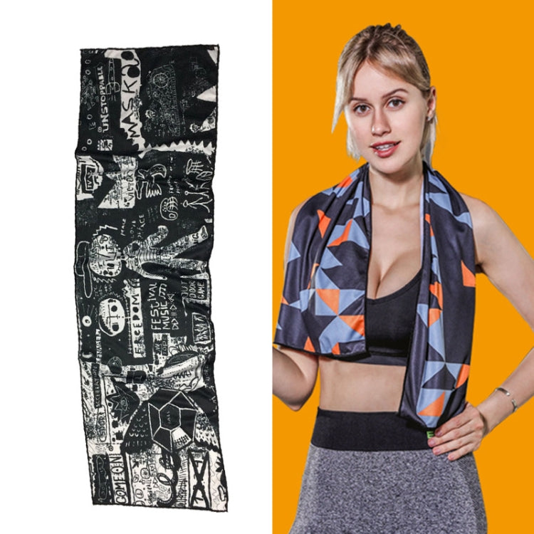 Asciugamano freddo ad asciugatura rapida che assorbe il sudore con sensazione di freddo, Quick-Drying Towel, Size: 100 x 30cm(Music Festival), Quick-Drying Towel, Size: 100 x 30cm(Fire), Quick-Drying Towel, Size: 100 x 30cm(Geometric Triangle)         ...