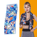 Asciugamano freddo ad asciugatura rapida che assorbe il sudore con sensazione di freddo, Quick-Drying Towel, Size: 100 x 30cm(Music Festival), Quick-Drying Towel, Size: 100 x 30cm(Fire), Quick-Drying Towel, Size: 100 x 30cm(Geometric Triangle)         ...