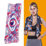 Asciugamano freddo ad asciugatura rapida che assorbe il sudore con sensazione di freddo, Quick-Drying Towel, Size: 100 x 30cm(Music Festival), Quick-Drying Towel, Size: 100 x 30cm(Fire), Quick-Drying Towel, Size: 100 x 30cm(Geometric Triangle)         ...