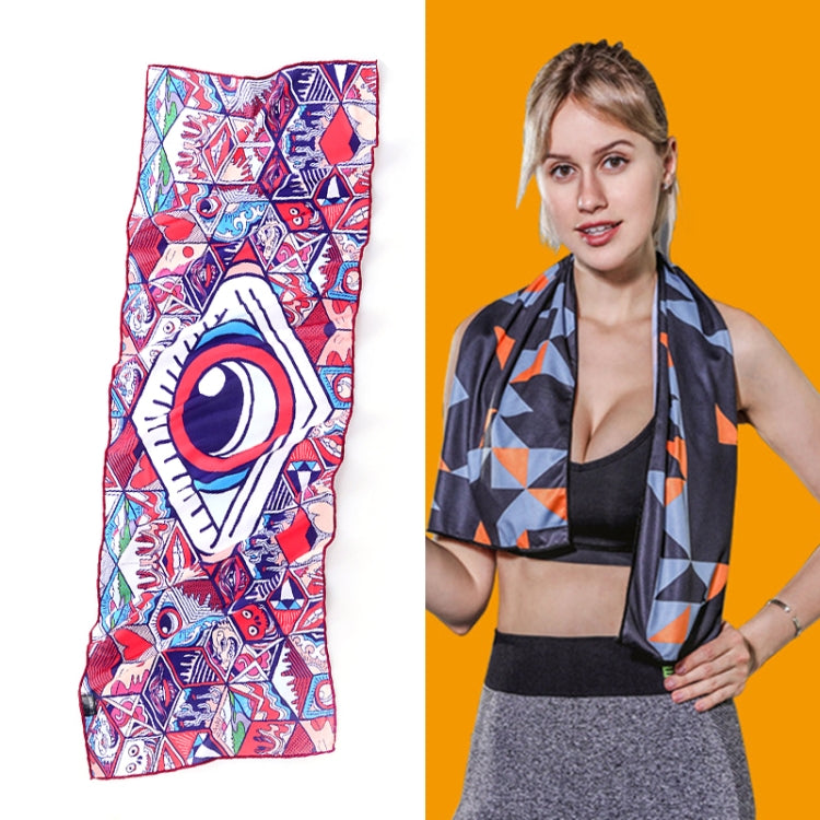 Asciugamano freddo ad asciugatura rapida che assorbe il sudore con sensazione di freddo, Quick-Drying Towel, Size: 100 x 30cm(Music Festival), Quick-Drying Towel, Size: 100 x 30cm(Fire), Quick-Drying Towel, Size: 100 x 30cm(Geometric Triangle)         ...