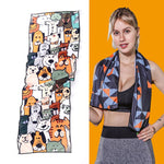 Asciugamano freddo ad asciugatura rapida che assorbe il sudore con sensazione di freddo, Quick-Drying Towel, Size: 100 x 30cm(Music Festival), Quick-Drying Towel, Size: 100 x 30cm(Fire), Quick-Drying Towel, Size: 100 x 30cm(Geometric Triangle)         ...