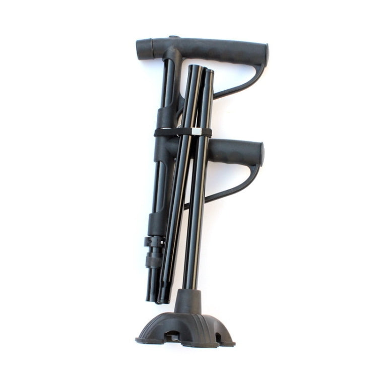 Stampelle per anziani pieghevoli multifunzionali a doppio manico Lega di alluminio Bastoni da passeggio servoassistiti per anziani Bastoncini da passeggio a quattro zampe con luci, 86-98cm