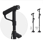 Stampelle per anziani pieghevoli multifunzionali a doppio manico Lega di alluminio Bastoni da passeggio servoassistiti per anziani Bastoncini da passeggio a quattro zampe con luci, 86-98cm