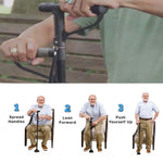 Stampelle per anziani pieghevoli multifunzionali a doppio manico Lega di alluminio Bastoni da passeggio servoassistiti per anziani Bastoncini da passeggio a quattro zampe con luci, 86-98cm