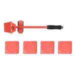 CY-0102 Letto mobile per uso domestico 5 in 1 Oggetto pesante Puleggia mobile per mobili Shifter Carrier multifunzionale, Red (150KG), Yellow (300KG), Silver (500KG), Red Black Pry Bar (150KG), Tank (100KG), Cartoon (100KG)