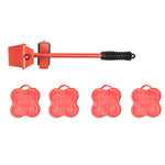 CY-0102 Letto mobile per uso domestico 5 in 1 Oggetto pesante Puleggia mobile per mobili Shifter Carrier multifunzionale, Red (150KG), Yellow (300KG), Silver (500KG), Red Black Pry Bar (150KG), Tank (100KG), Cartoon (100KG)