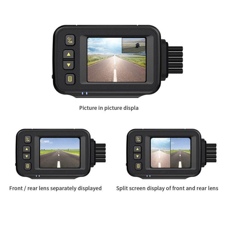 MT30 720P Registratore di guida per moto impermeabile Locomotiva Registratore a doppia lente anteriore e posteriore, MT30