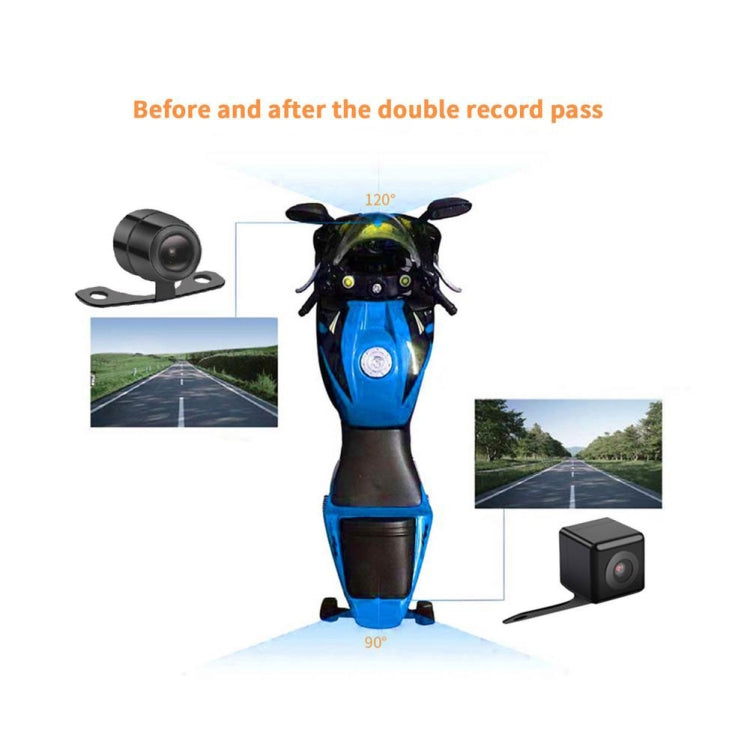 MT30 720P Registratore di guida per moto impermeabile Locomotiva Registratore a doppia lente anteriore e posteriore, MT30
