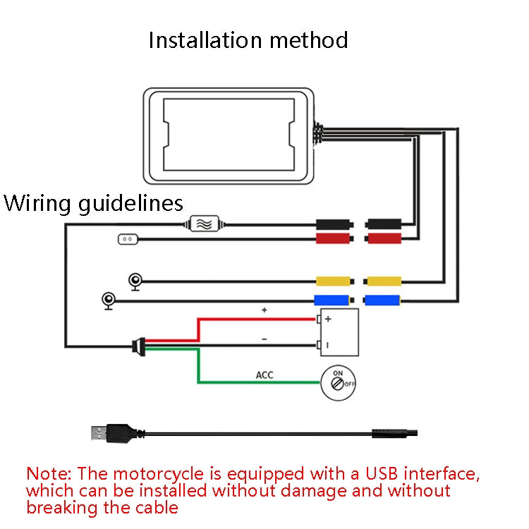 MT35B 1080P Registratore di guida per moto HD impermeabile Registratore di locomotiva per interconnessione di telefoni cellulari, MT35B