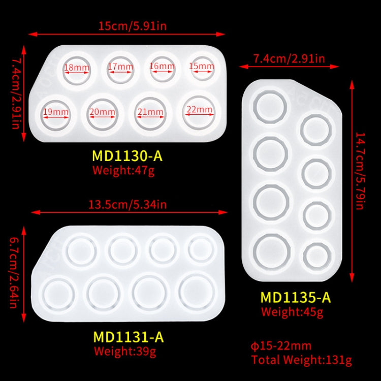 3 in 1 stampo in silicone con pendente ad anello gocciolante di cristallo fai-da-te stampo ad anello a forma di arco, 3 in 1 Ring Mold