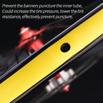 20 PCS Road Mountain Bike Anti-Stab Tire Pad Set di ruote per bicicletta Nastro di rivestimento per raggi in PVC, Red, Yellow