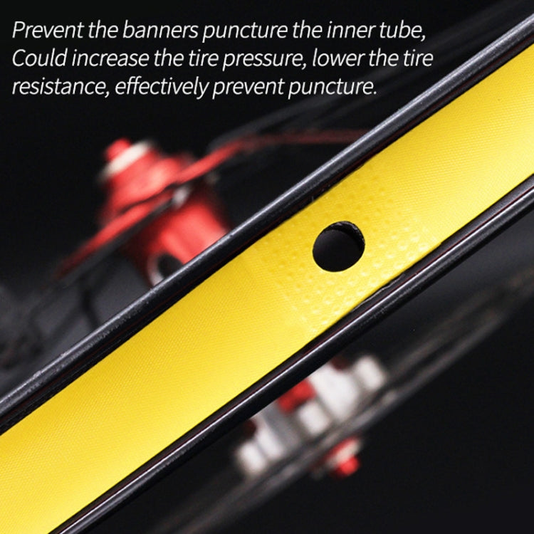 20 PCS Road Mountain Bike Anti-Stab Tire Pad Set di ruote per bicicletta Nastro di rivestimento per raggi in PVC, Red, Yellow