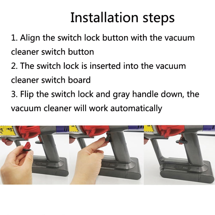2 PCS HJ-PJ-0046 Accessori per aspirapolvere Interruttore Fibbia Fermo per Dyson V6 / V7 / V8 / V10 / V11, For V6 / V7 / V8 / V10 / V11