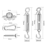 Tenda a vela rettangolare per esterni Accessori in acciaio inossidabile 304 Viti per cesto di fiori per tende da esterno Fibbia per porta diamantata, 24 PCS / M5 Set
