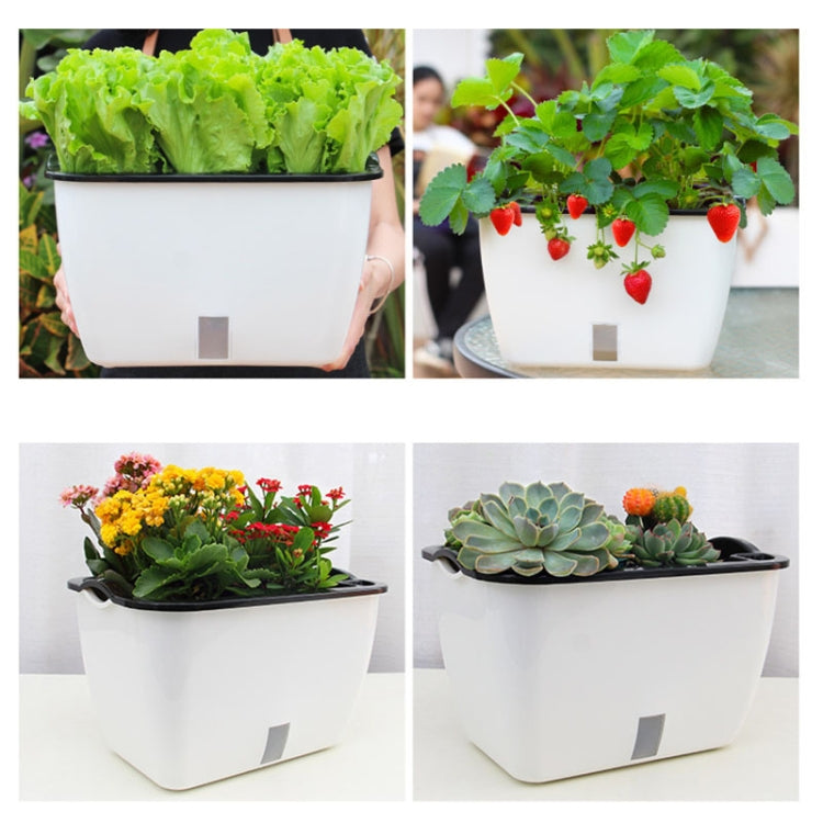 Vaso da fiori rettangolare in plastica autoassorbente per balcone familiare, stile:, SC01 Extra Large Pot, SC02 Big Pot