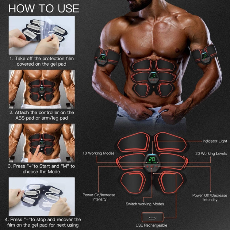 Adesivi per muscoli addominali elettrici per dispositivi addominali portatili EMS con display LCD, EMS Muscle Stickers (Orange Red), EMS Muscle Stickers (Blue Line), EMS Muscle Stickers (Blue Point), EMS Muscle Stickers (Pink)