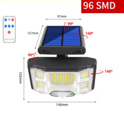 Lampada da parete solare a induzione 96 LED per esterni