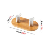 Gancio a doppia fila in bambù in acciaio inossidabile da 2 pezzi Gancio per porta del bagno adesivo in legno massello, Adhesive Wood Hook