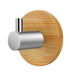 3 pezzi Gancio in bambù Appendiabiti da bagno Appendiabiti da cucina Gancio appiccicoso per porta in acciaio inossidabile, Door Sticky Single Hook