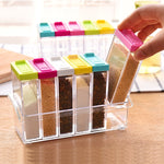 6 pezzi/set bottiglia di stoccaggio trasparente per condimenti per spezie, Seasoning Box Storage Bottle（6 PCS）