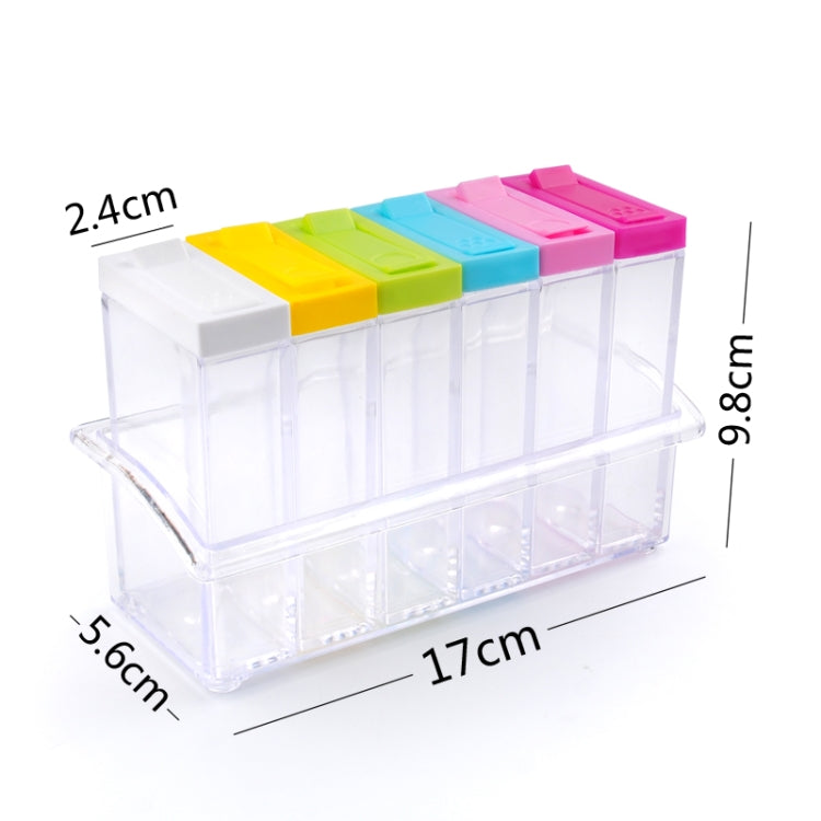 6 pezzi/set bottiglia di stoccaggio trasparente per condimenti per spezie, Seasoning Box Storage Bottle（6 PCS）